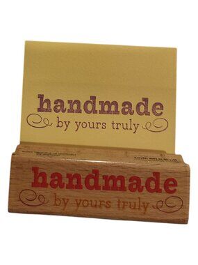 Hampton Art Studio G "handmade by yours truly" Wood Mounted Rubber Stamp